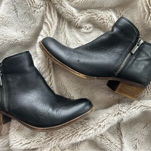 Lucky Brand Black Leather Ankle Booties